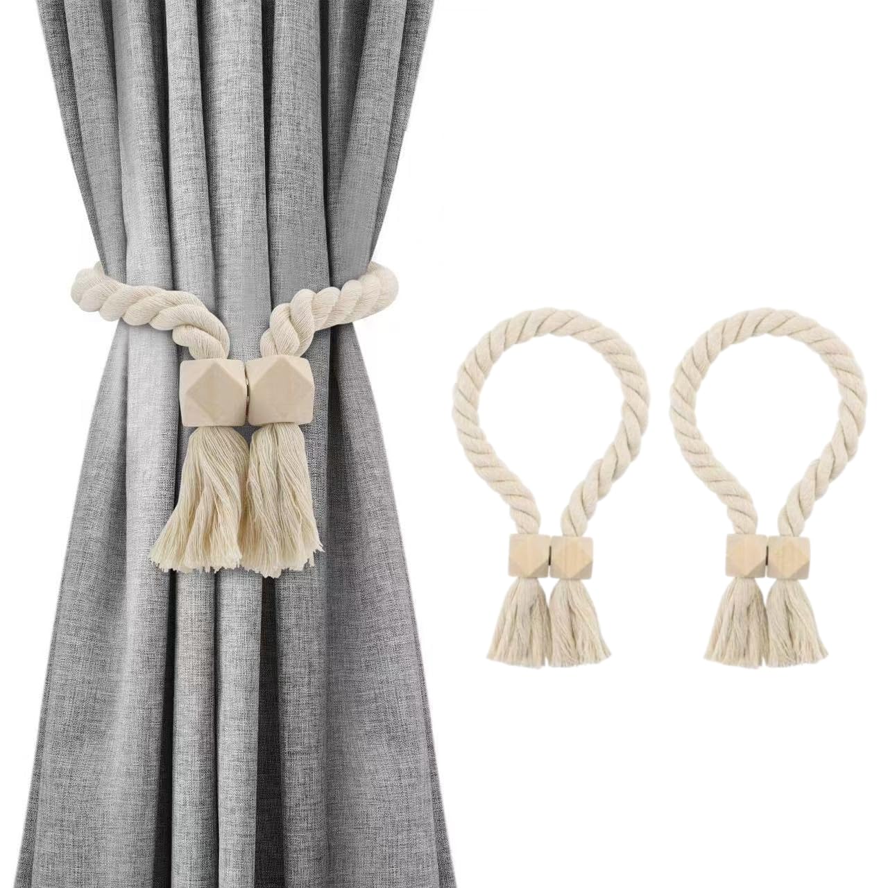 SHSHbuy Curtain Tie Backs,2PCS Magnetic Tie Backs for Curtains
