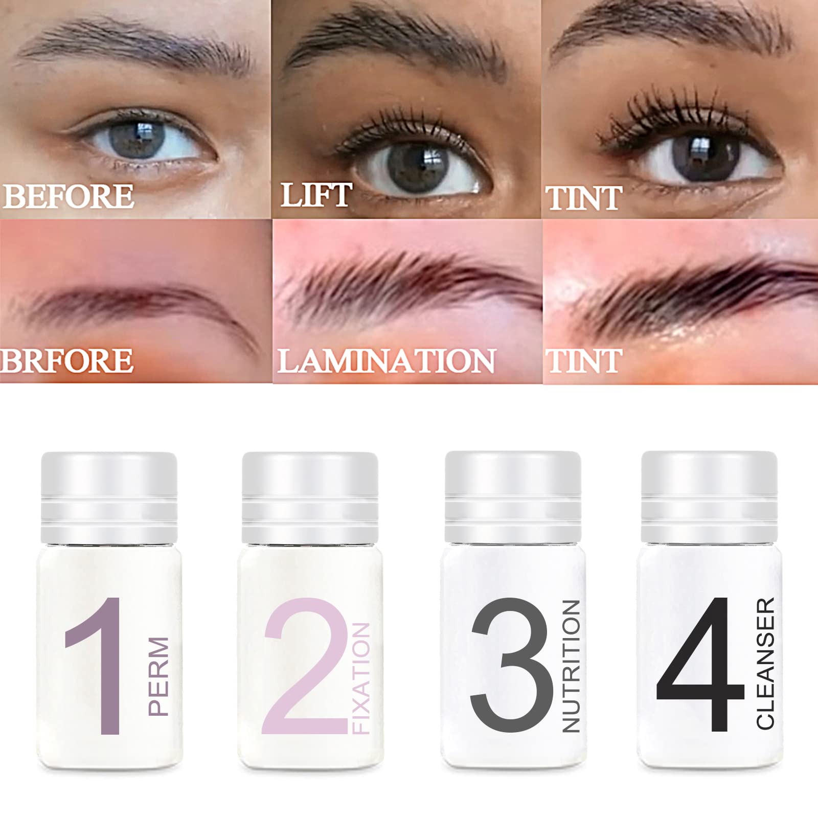 Lucoss Kit Laminazione Ciglia e Sopracciglia con Tinta Nera,Kit Extension Ciglia,Tinta per Sopracciglia,Laminazione Ciglia Kit Completo,Lash Lift Kit