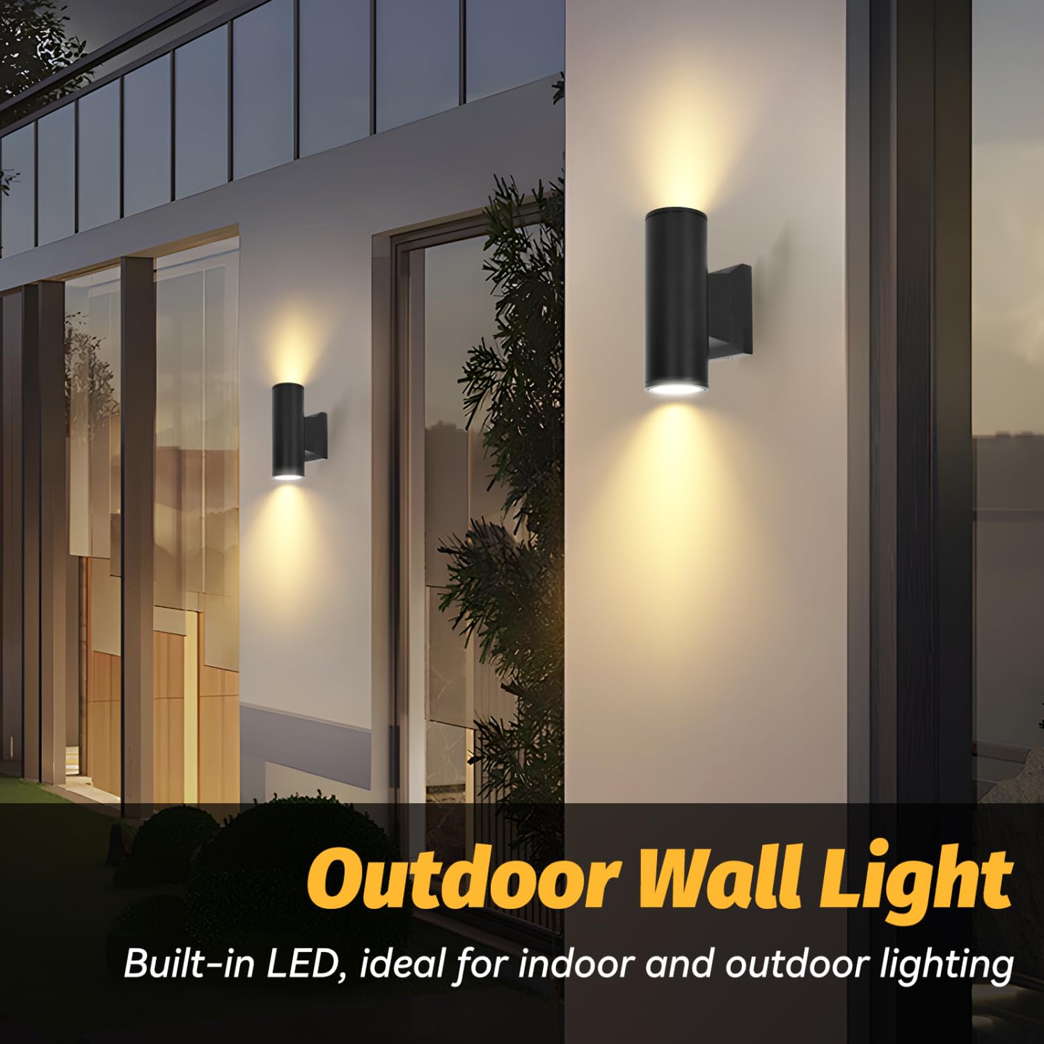 Aigostar Aplique Pared Interior/Exterior,4 paquetes, GU10 Lámpara Exterior Pared,IP65 Impermeable Luz Interior y Exterior Iluminación,Para Patio,Jardín,Balcón,Dormitorio,Pasillos (Sin bombillas)