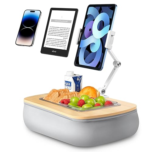 UPERGO Tablet Kindle Stand Pillow, iPad Pillow Holder for Lap with Soft Bean Bag, Fits 4.7 to 12.9 Inch Tablets, Phones for Sofa, Couch, Bed, Car