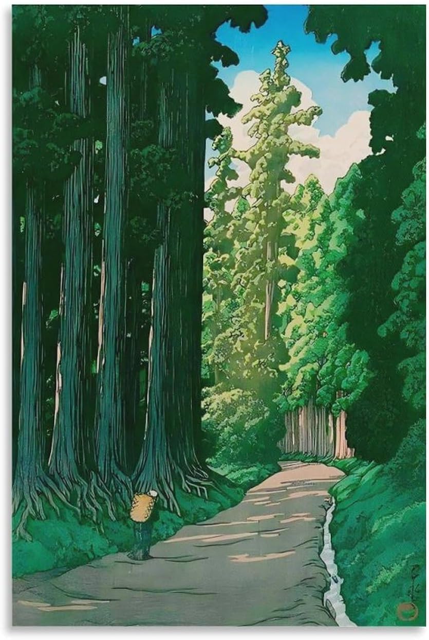 ZZYGGN GMGSW Forest by Hasui Kawase Canvas Poster Abstract Wall Art Hasui Kawase Prints and Painting Landscape Picture for Office Decor 40x60cmx1 Frameless