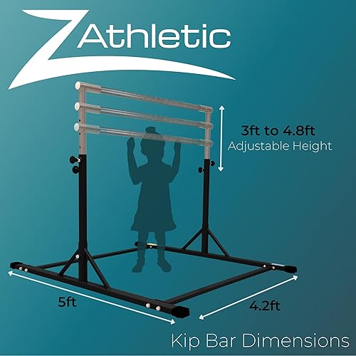 Miniatura 3 de Z ATHLETIC Kip Bar y esterilla de gimnasia plegable, 4 pies x 8 pies x 2 pulgadas
