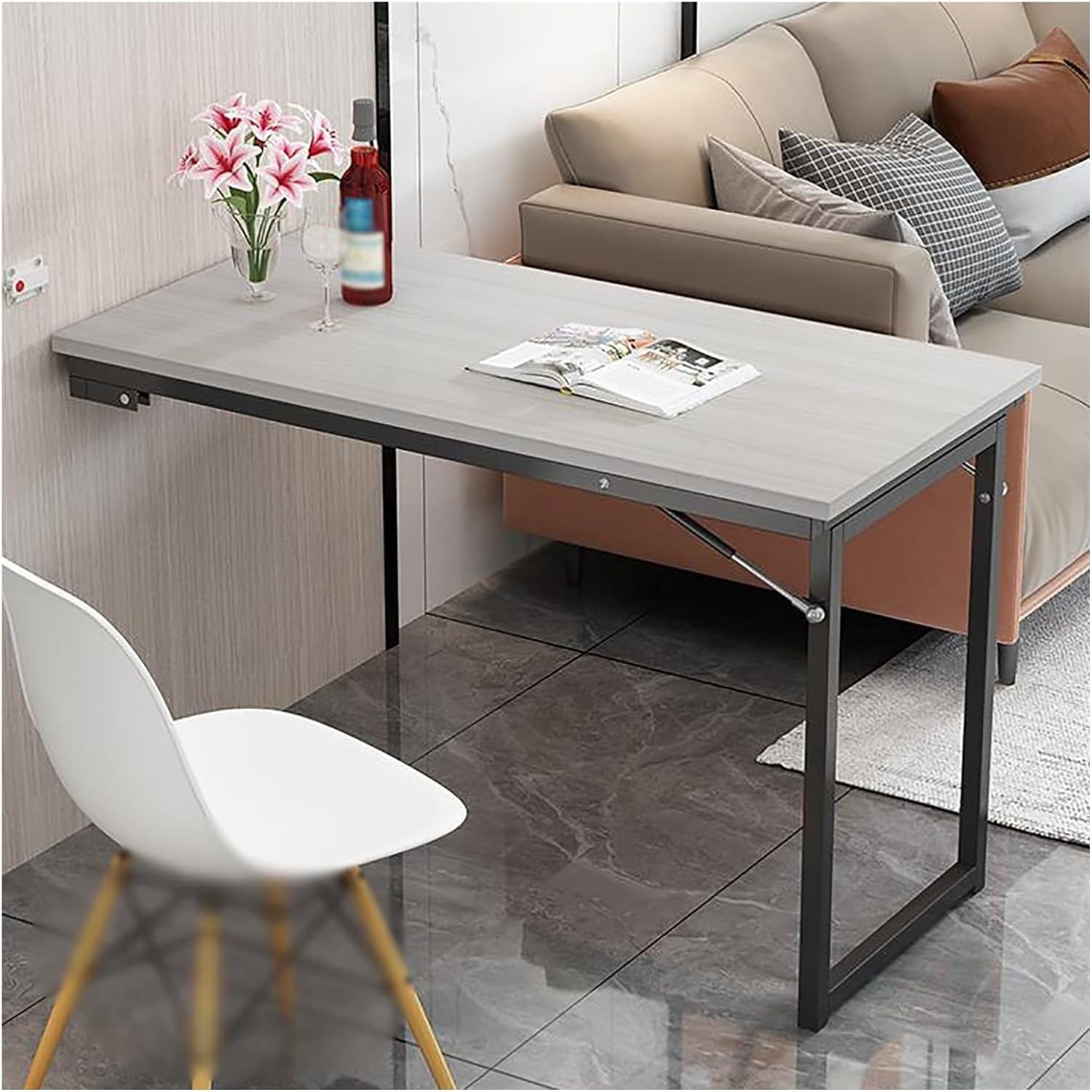 Table à manger pliante de cuisine gain de place modulable