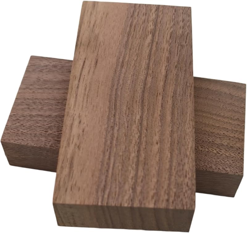 2 bloques de madera de nogal sin terminar para manualidades, sierra de calar, carpintería, tallado de madera, quema, corte láser, grabado, corte CNC, pintura, calado (3,93 x 1,96 x 0,78 pulgadas)