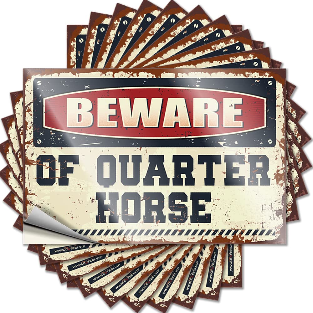Beware of Quarter Horse Mini Decal | Sports Bar Decor Waterproof Vinyl Window Darts Removable Decal Peel Stick(8X12CM)