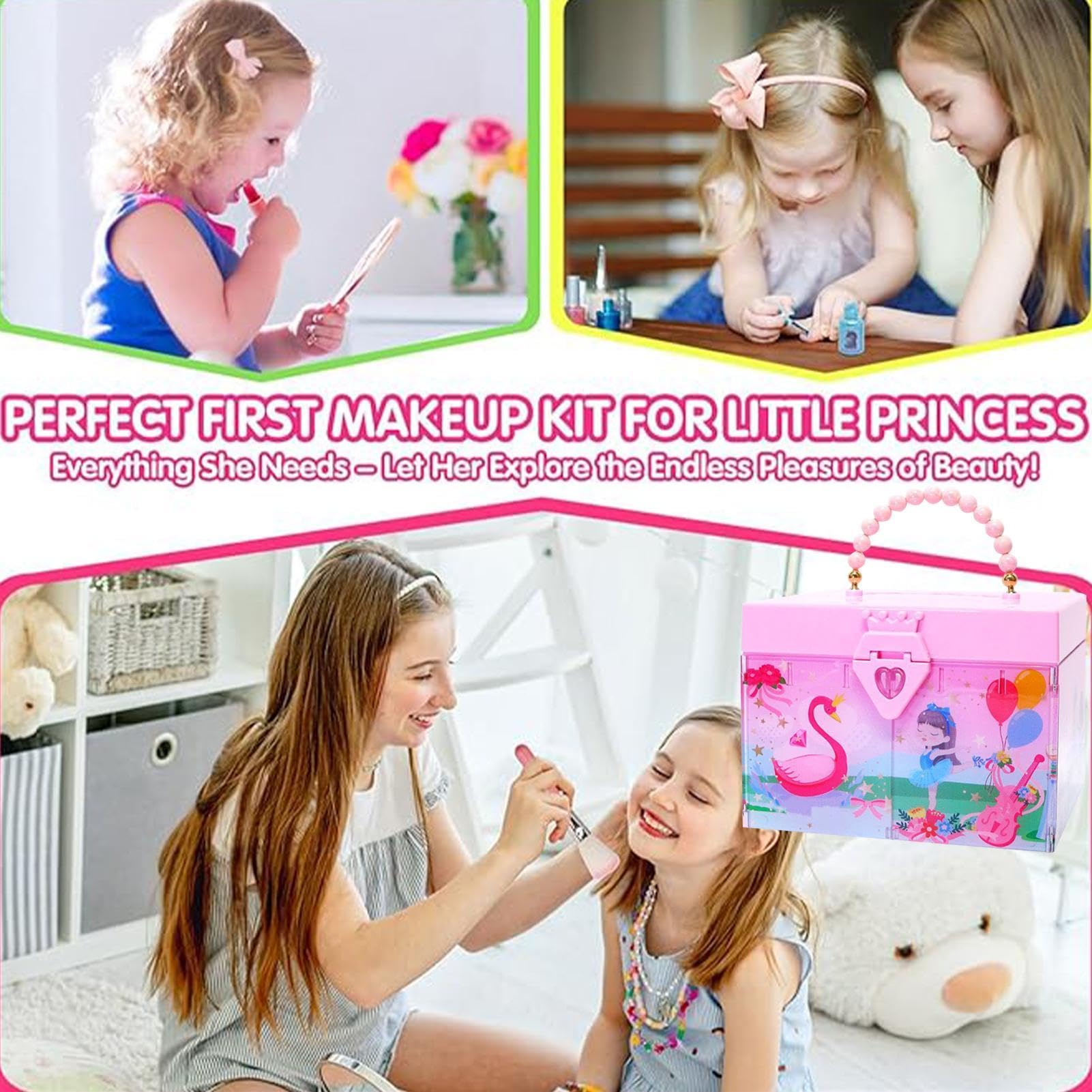Kit di base per trucco per bambini, di ruolo per bambine | set per principianti, giochi di ruolo per bambine di 3, 4, 5, 6, 7, 8, 9, 10, 11, 12 anni