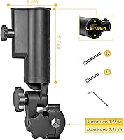 Vista 2 de Soporte de paraguas de carrito de golf resistente, base de aluminio ajustable de 180° para cochecito, bicicleta, silla de ruedas, bicicleta, silla