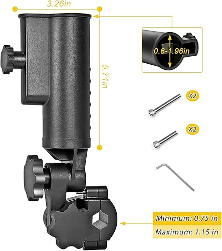 Miniatura 2 de Soporte de paraguas de carrito de golf resistente, base de aluminio ajustable de 180 para cochecito, bicicleta, silla de ruedas, bicicleta, silla de