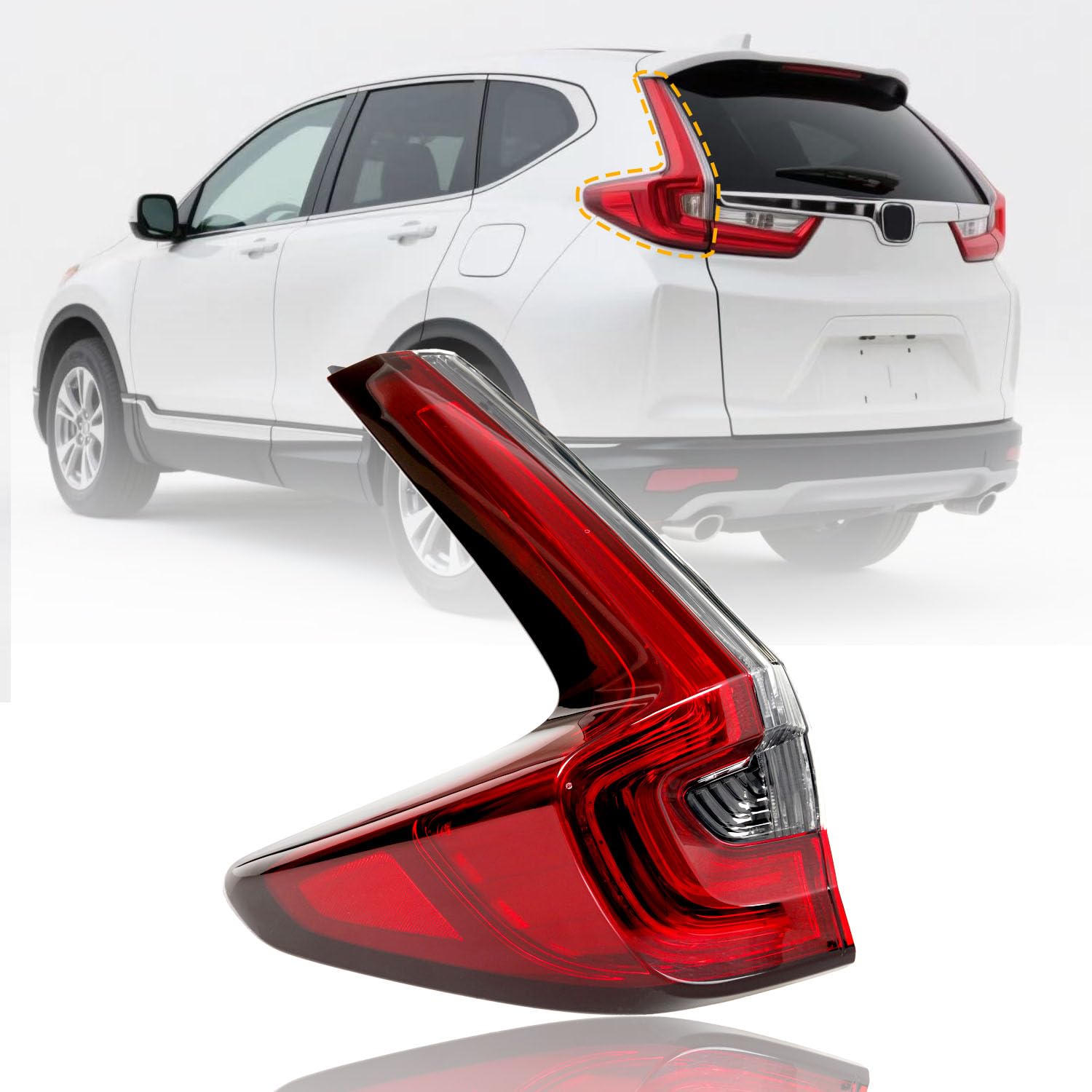 LED Tail Light Compatible with 2020 2021 2022 Honda CRV CR-V Replacement for HO2804122 33550-TLA-A21 Outer Taillight Rear Lamp Left Driver Side