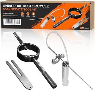 Universal Motorcycle Fork Service Tool Kit,（Fork Oil Level Tool,Fork Spring Compressor） Fork Maintenance Tool Set for Most Upside Down Street Bike Motorcycle Forks