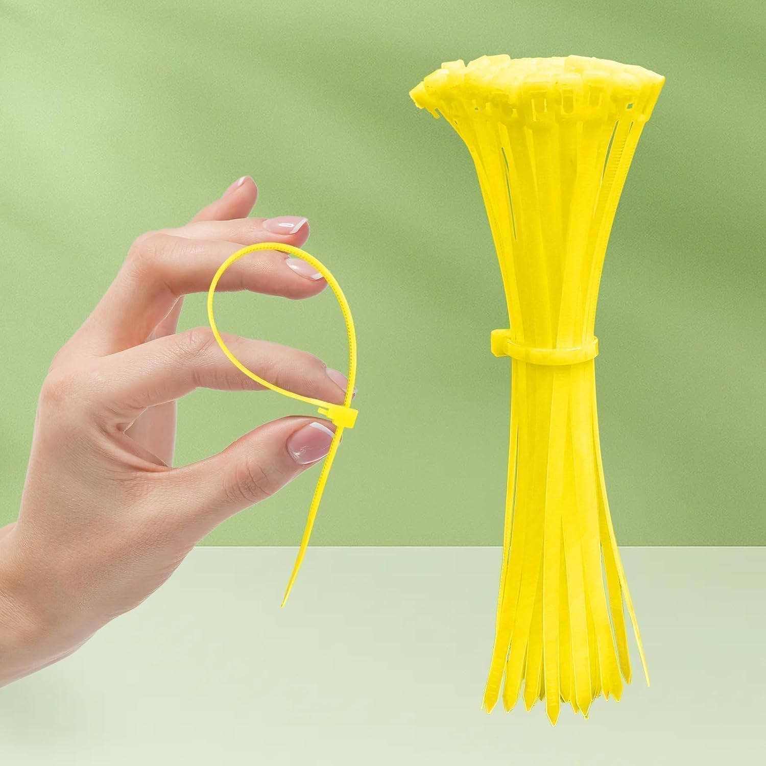 50 Pcs 8 inch Reusable Zip Ties, Cables Ties with 48 lb Tensile Strength, Cable Ties, Wire Ties, Mechanic Tools, Electronics Tools, Zip Tie, Yellow
