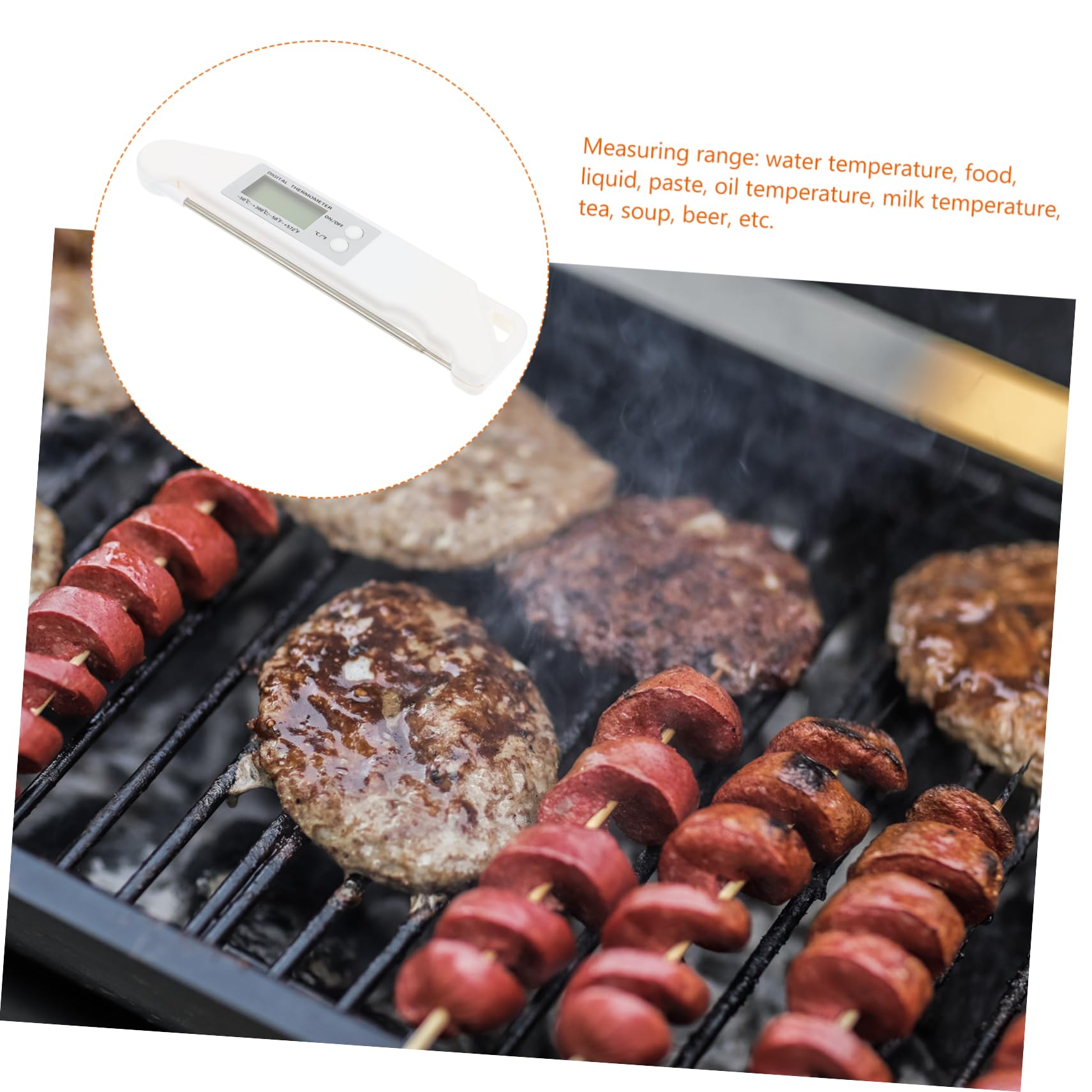 Zerodeko 3 Piezas Termómetro Digital de Cocina para Carne Termómetro de Precisión con Pantalla LCD para Cocinas Restaurantes y Barbacoa