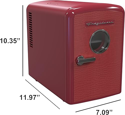 Miniatura 8 de Frigidaire 9 latas6l mini refrigerador personal refrigerador puerta de acabado de cocodrilo-W 7.08" x L 11.81" X H 10.04 (rojo)