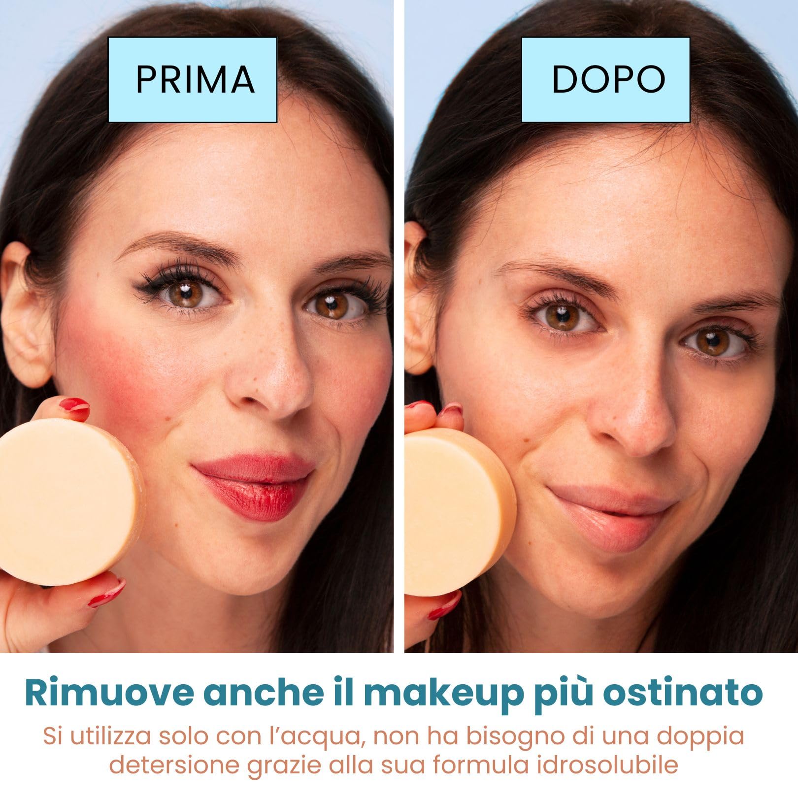 Enooso - Burro Struccante Viso e Occhi Waterproof, Sollievo Immediato e Antiossidante, Balsamo Struccante Solido Idratante con Bakuchiol, Vitamina E, Olio di Moringa e Cocco, Pelli Sensibili, 50g
