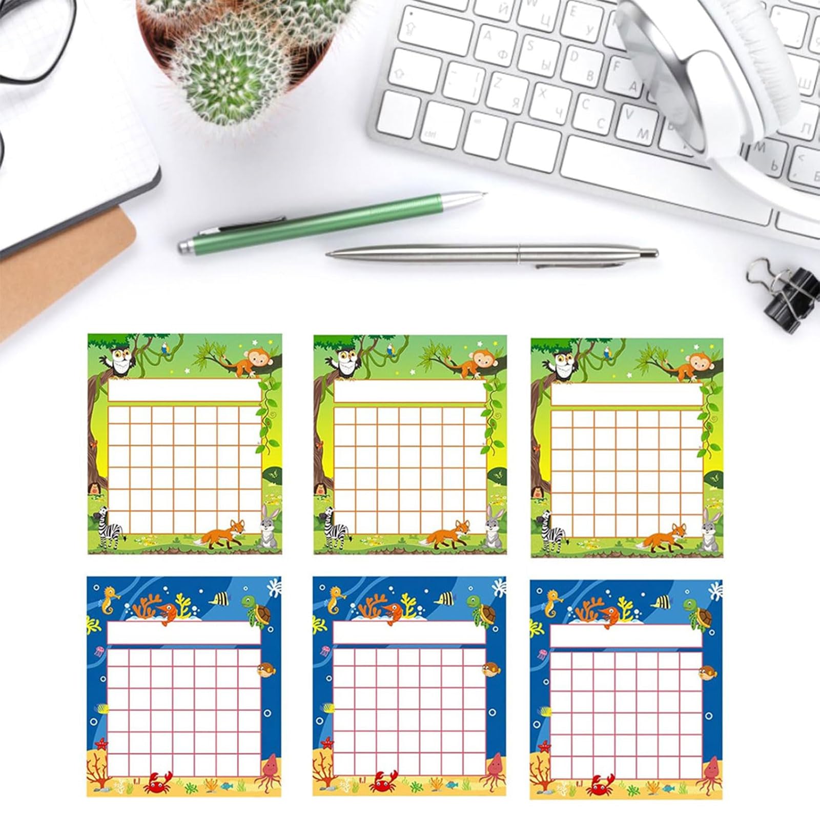 Grafici degli Incentivi, Tabellone Ricompensa per Bambini, Bedtime Chart, Bedtime Routine Chart Tabella dei Premi, con 480 Adesivi a Forma di Stella, 12 Pezzi