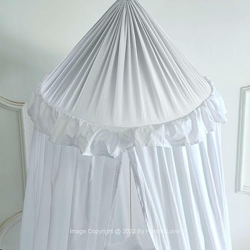 Miniatura 6 de Hommi Lovvi Toldo de cama para niñas, con volantes de ensueño para colgar en el techo, toldo de princesa para decoración de dormitorio, toldo suave
