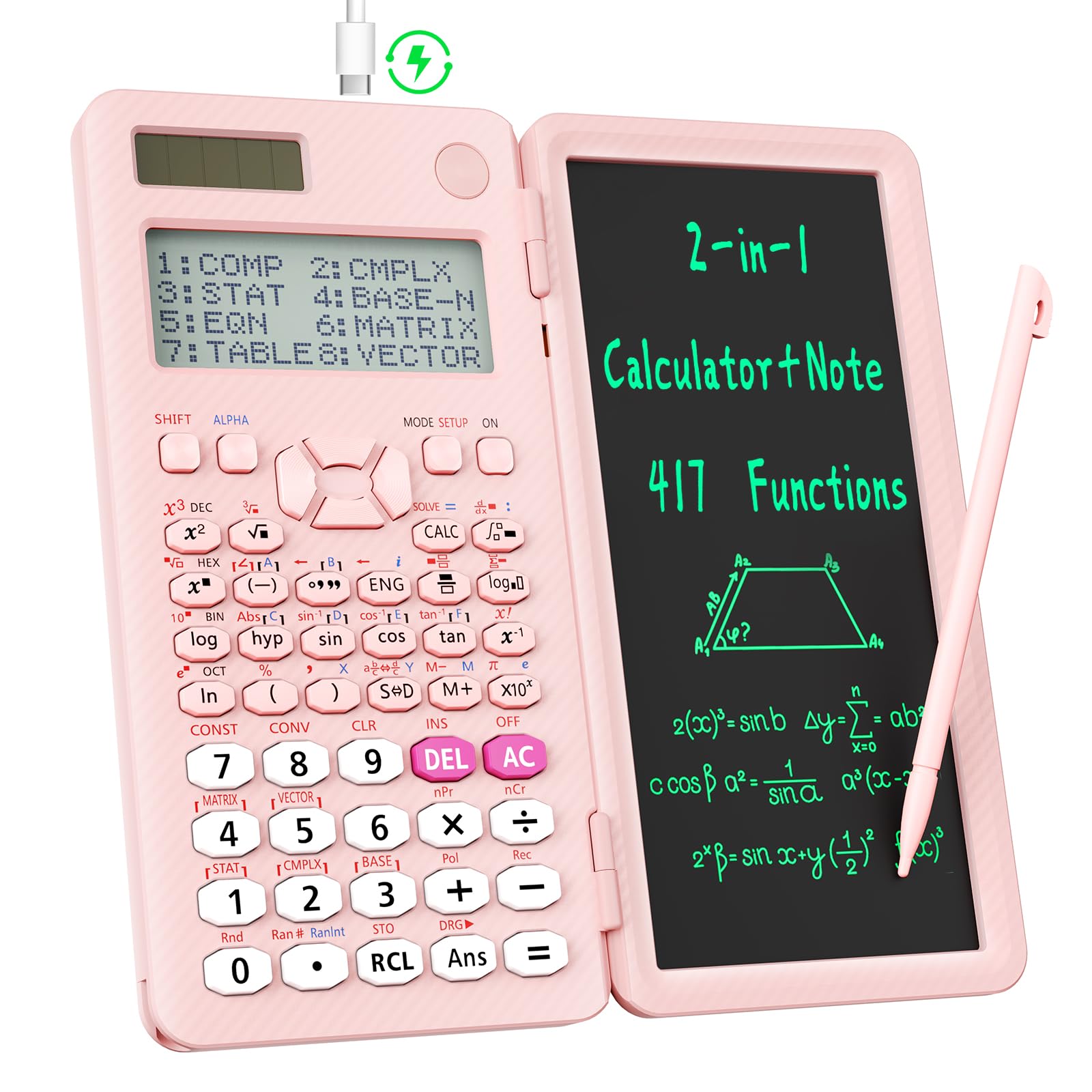 991ES MAX 417 Functions Scientific Calculators 4-Line Display with Notepad