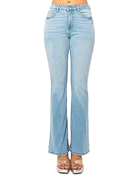 WAX JEAN Women's High Waisted Slim Bootcut Jeans, Light, 0
