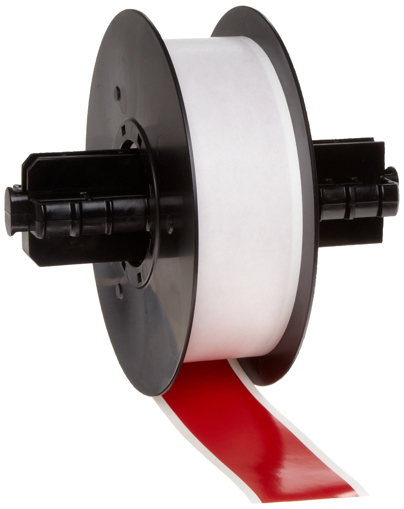 Brady 113198 MiniMark 100' de largo x 2.94cm de ancho, vinilo B-595, impresora de etiquetas industriales para interiores y exteriores rojas, cinta súper resistente