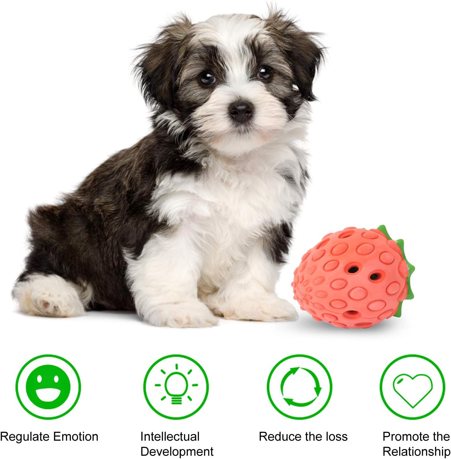 Pet Dog Chew Toys Ball Strawberry Style Dog Tooth Cleaning Balls Chewing Feeding Toys