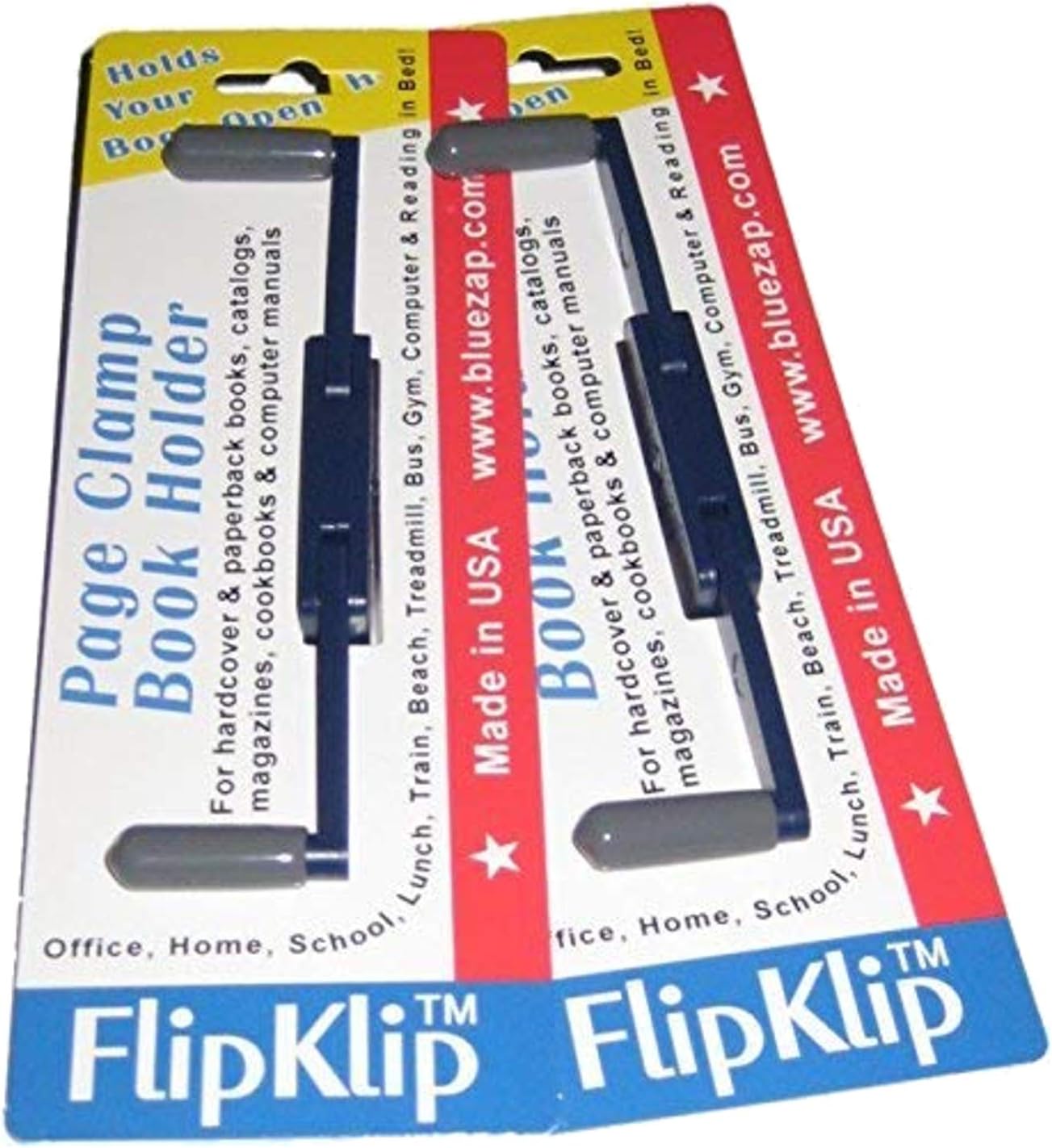 FlipKlip Portable Book Page Holder for Hands Free Reading