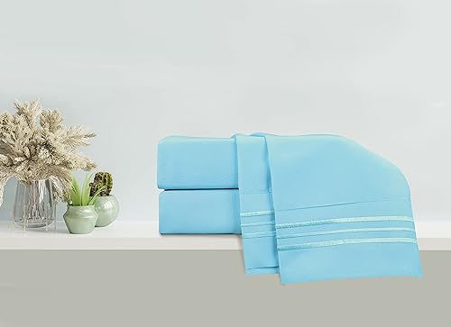 Miniatura 4 de Elegant Comfort Lujoso juego de sábanas de microfibra de 4 piezas, transpirable, suave calidad de hotel de 1500 hilos, bolsillo profundo y fácil