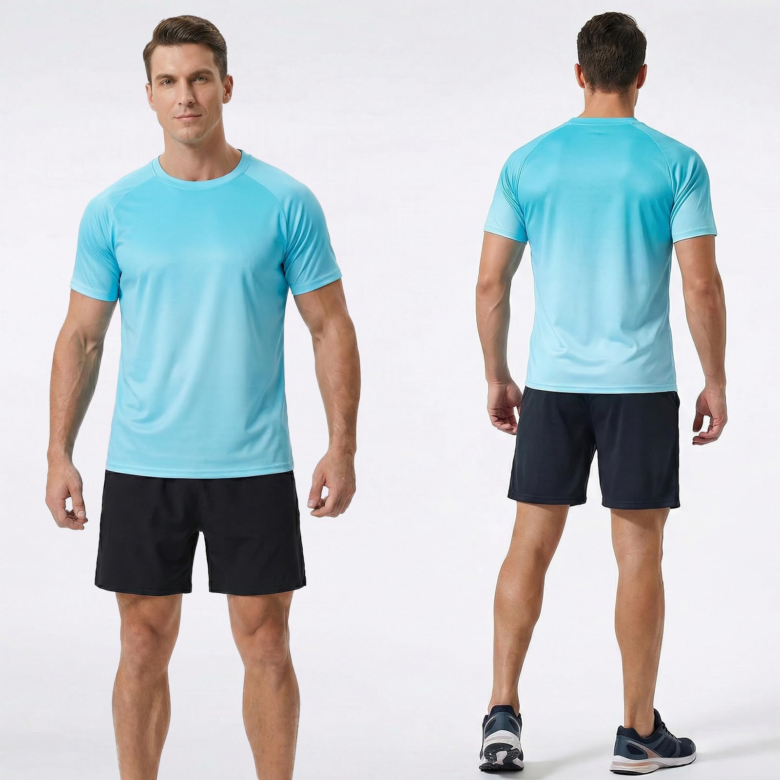 Cimic 3-Pack Rashguard UV Camicia Uomini UPF 50+ UV Swim Tshirt Protezione Solare Traspirante ad Asciugatura Rapida per Surf all'aperto Running Top