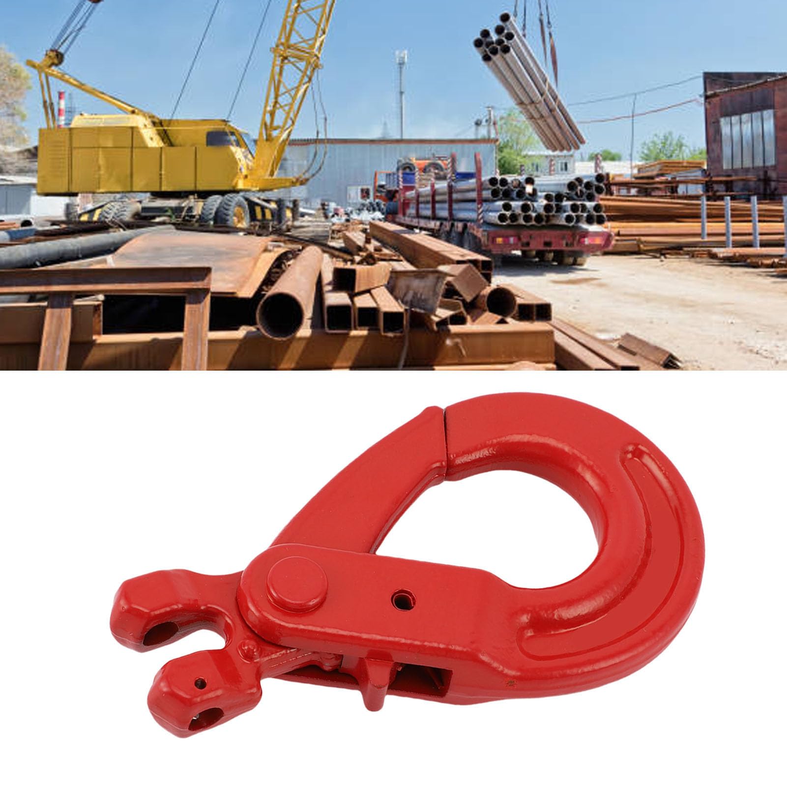 Crochet Coulissant à Chape, Crochet à Chaîne Robuste avec Construction en Acier allié, Mécanisme de Verrouillage sécurisé pour le Levage en Usine, le Transport Portuaire, la Manutention