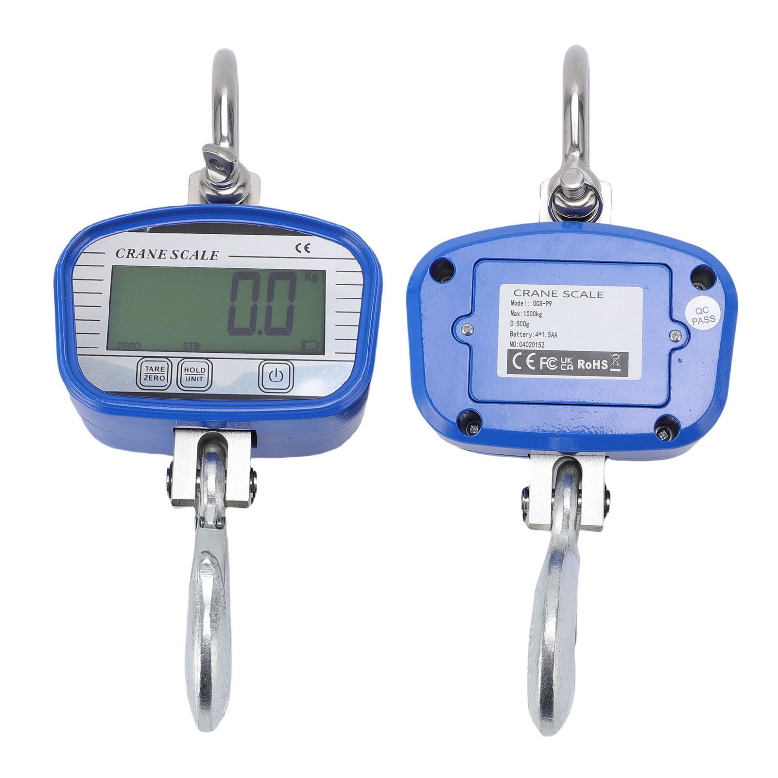 Digitale Kranwaage, 1500 Kg 3300 Lb Digitale Hängewaage mit LCD-Hintergrundbeleuchtung, Fernbedienung, Industrielle Hochleistungs-Kranwaage für Bauernhof, Viehzucht, Fabrik, Bau