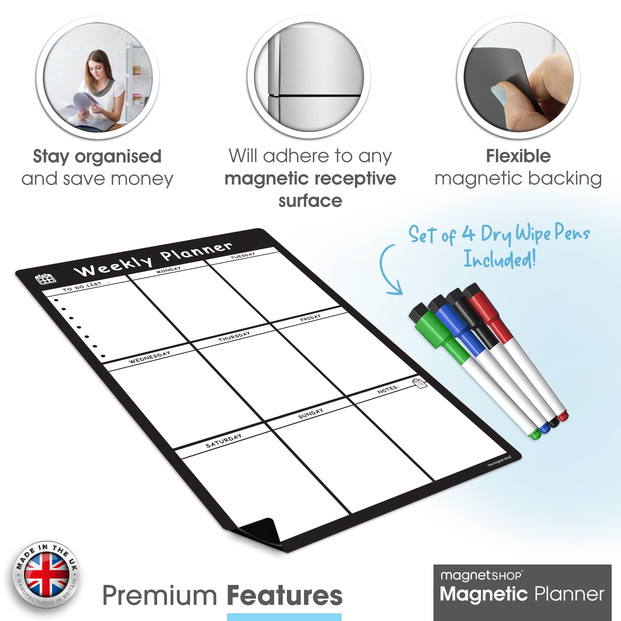 Calendario Familiar Semanal Magnético, Personalizado, Con Imanes