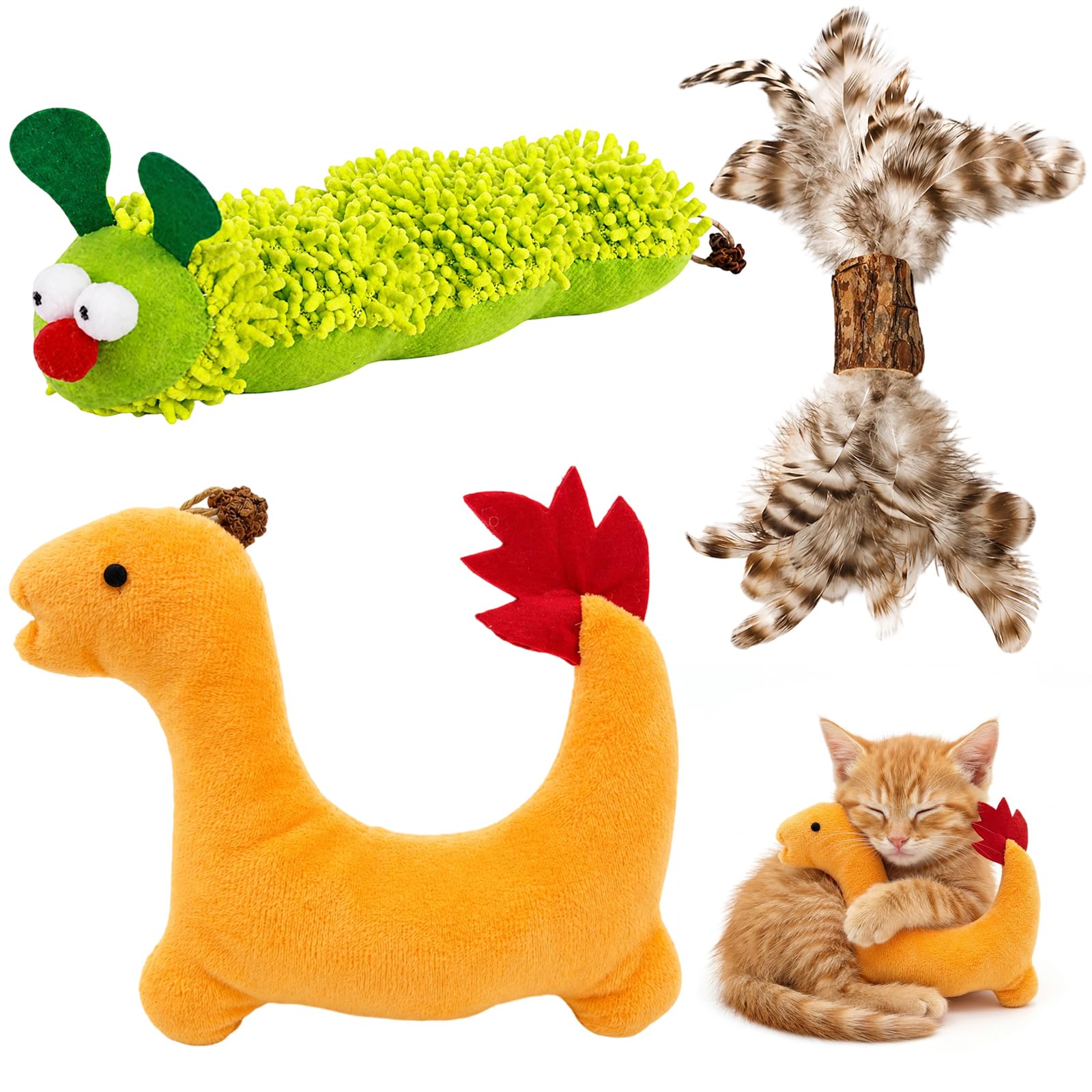 3 Pcs Catnip Toys, Cat Grass Sticks and Cat Chew Toys for Indoor Cats, Catnip Filled Chew Rope for Teeth Cleaning and Playful Activities, Interactive Catnip Toys for Boredom Relief and Dental Care