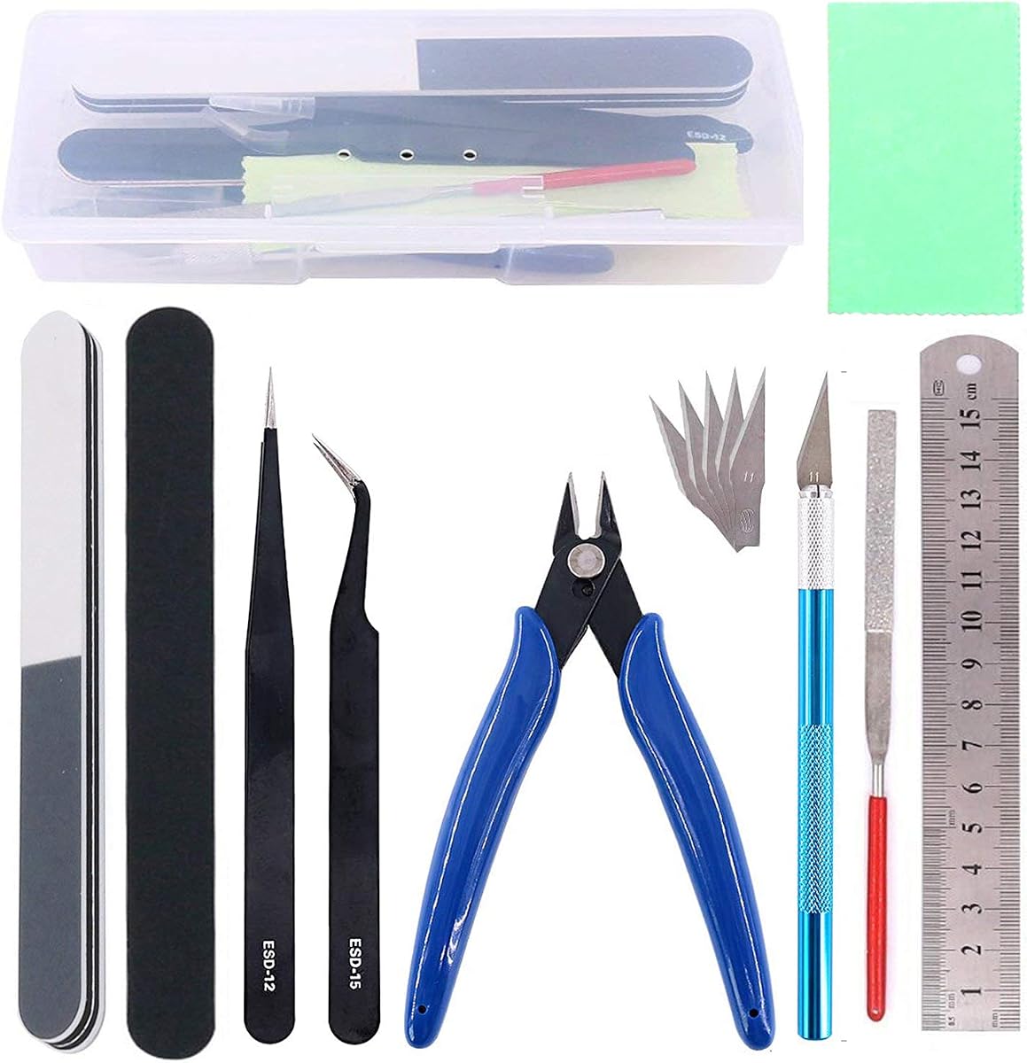 14PCS Gundam Model Kits Tools Gunpla Tool Kit Gundam Modeler Tool Set Bandai Tools for Basic Hobby Model Car Aircraft Ship Building Assemblng