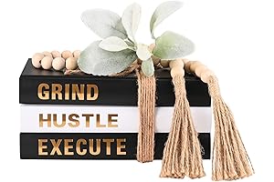 Rustic Hardcover Faux Books for Tan Home Decor, Stackable Coffee Table Books...