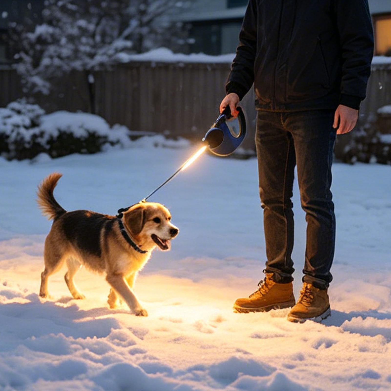 Generic Guinzaglio Doppio Retrattile per Animali Domestici, Luce LED Senza Torsione Regolabile per Due Cani Che Camminano (Versione a batteria blu)
