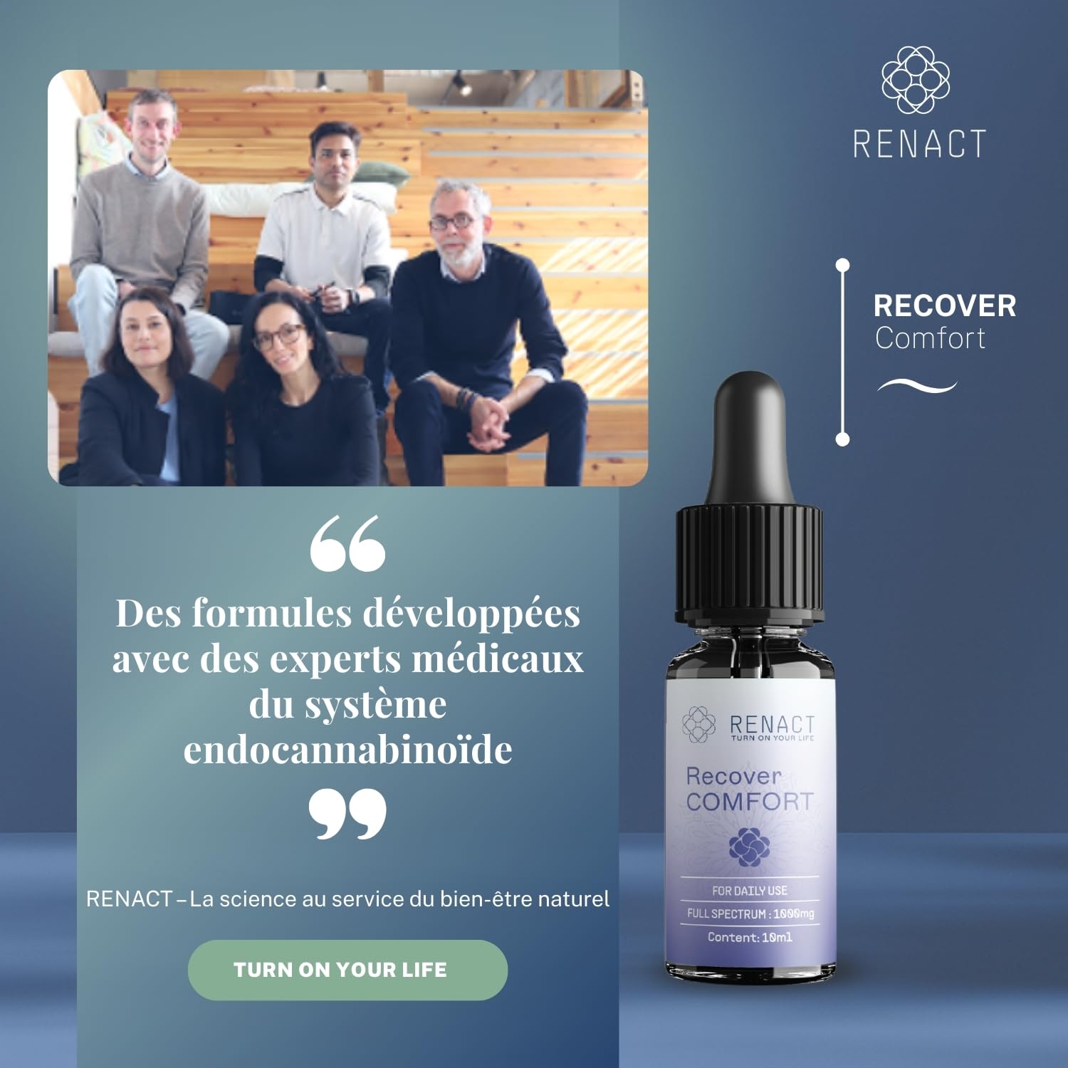 Recover Comfort - Aceite de semilla de cáñamo orgánico prensado en frío, 100% vegetal, fabricado en Suiza, 10 ml