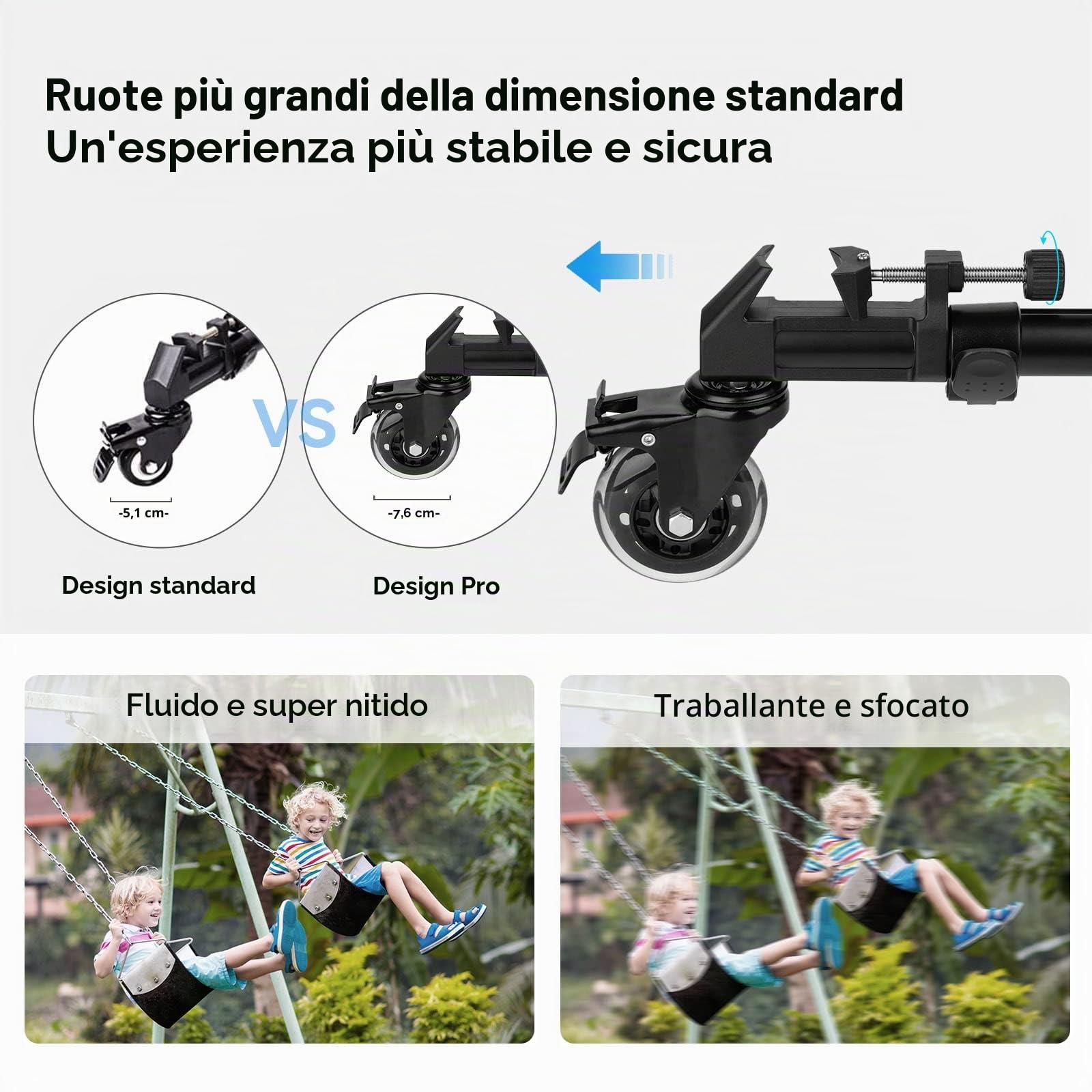 SMALLRIG Universal Tripod Dolly, Resistente con Supporti per Gambe Regolabili e Borsa per Il Trasporto, Carrello per Treppiede Fotografico, Capacità di Carico di 15 kg / 33 Libbre - 3986