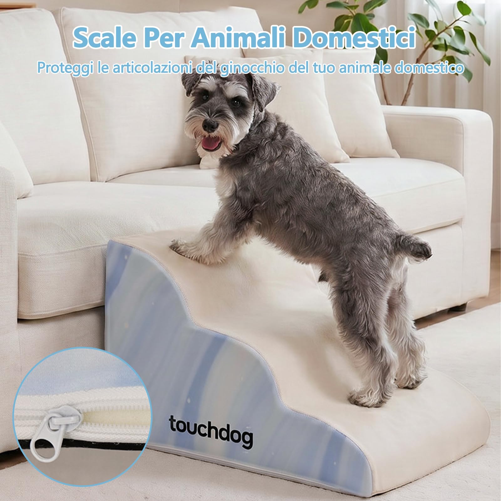 Galatée Scala Per Animali Domestici, Monoblocco, Imbottita Con Spugna, Pendenza Dolce Per Proteggere Le Articolazioni, Rimovibile, Lavabile e Antiscivolo（2 Strati, Rosa）