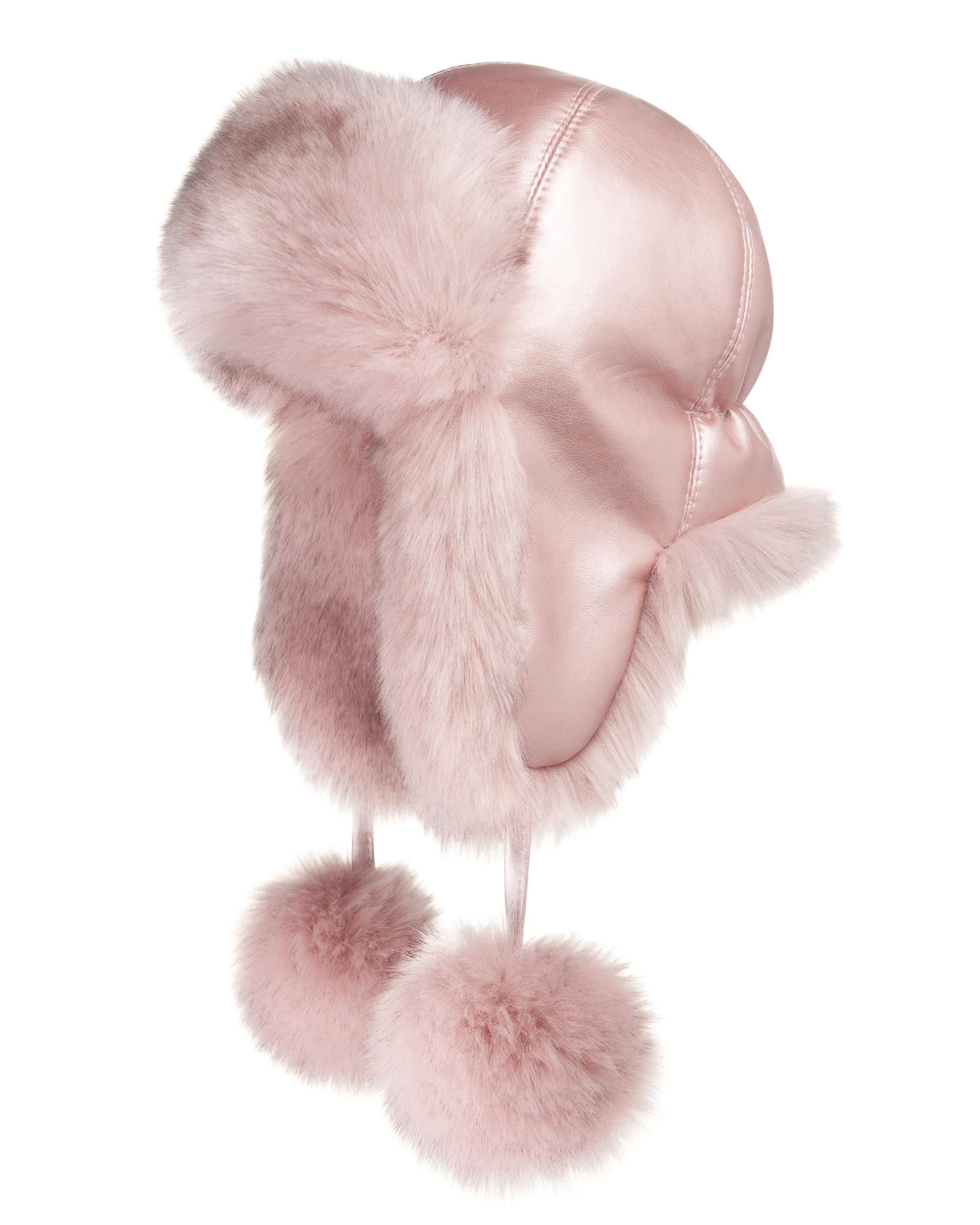 Futrzane Women's Pink - Pink Siberian Aviator Hat - Winter Trapper Hats For - Warm Russian Bomber Hat (M, )