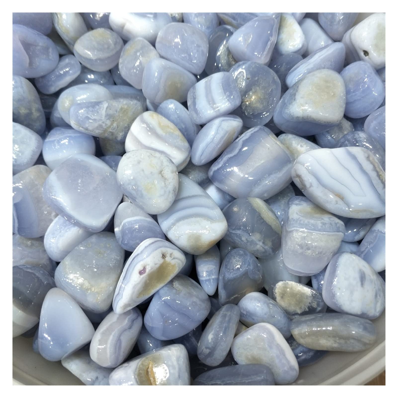 Piedra de Cristal Natural 500 g de ágata Azul Natural procesamiento de la Grava de Piedra Pulida de Cuarzo como decoración de Acuario decoración de Boda Acuario