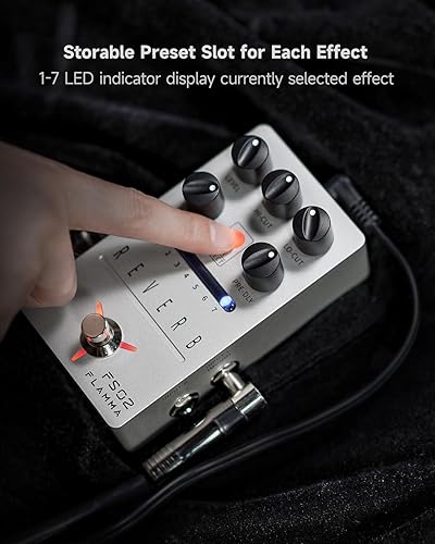 Miniatura 11 de FLAMMA FS03 - Pedal de efectos de guitarra con delay estéreo digital, bucle, 6 efectos de delay almacenables preestablecidos, Tap Tempo, Trail On