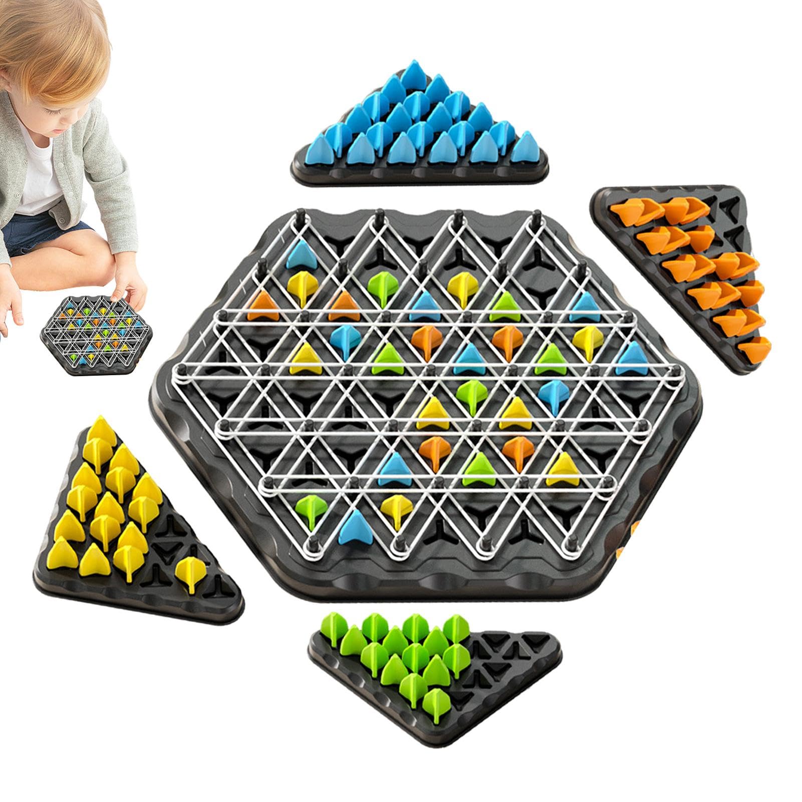 Chain Triangle Chess Game, Exercise Thinking Toys, Triangle Chess Game Puzzle, Interactive Chain Lines Challenge, Family Interactive Exercise Thinking Toy, Problem Solving and Imagination Creativity