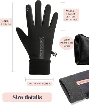 Lightweight Winter Gloves for Women Touchscreen