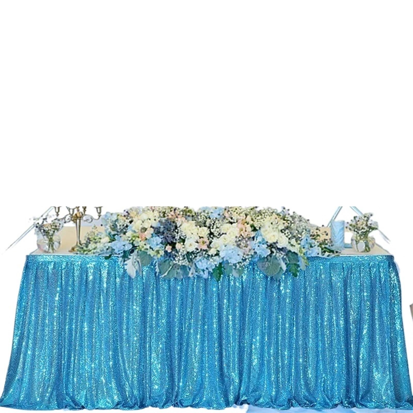 Dekoracja spódnicy stołu, Spódnice na stół imprezowy 70x(122-250)cm wielokolorowe(Silver,70x250CM)
