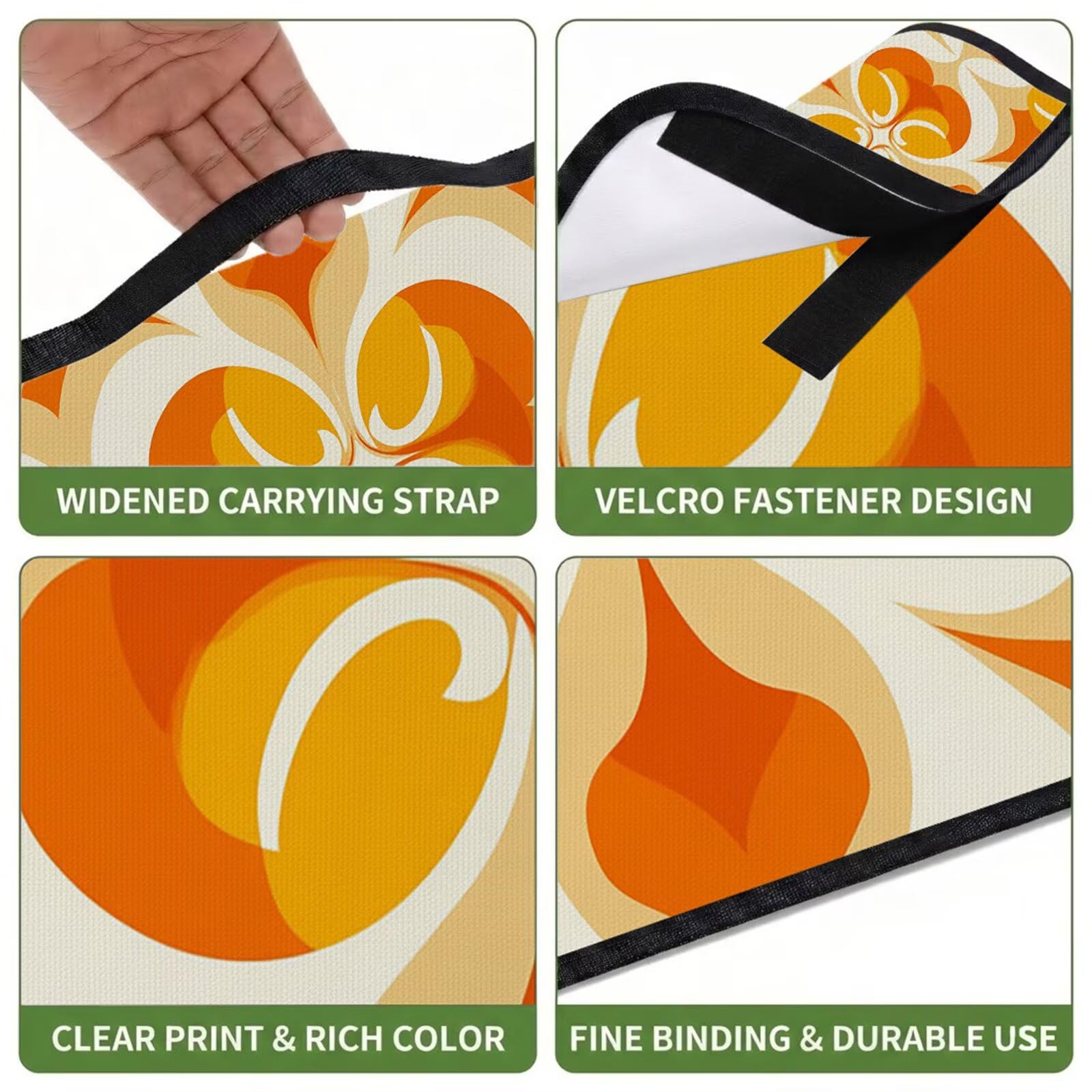 Couverture de Pique-Nique Grande 200x300 cm,Outdoor Couverture Imperméable,Pliable Tapis de Plage Dos en PVC Anti-Sable,Picnic Blanket pour Camping Accessoires,Jardin,Parc,Famille - Jaune,orange UZ-86