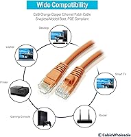 Vista 24 de CableWholesale Cable Ethernet Cat6, 24AWG, conector de placa dorada RJ45, 4 pares de cobre trenzado, par trenzado sin blindaje (UTP), cable de Blanco