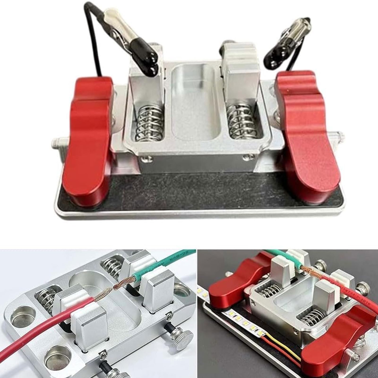 Stacja lutownicza z zaciskami ceramicznymi, zaciski do stołu spawalniczego, narzędzie do lutowania aluminiowego, do naprawy elektroniki PCB, drutu i taśm LED