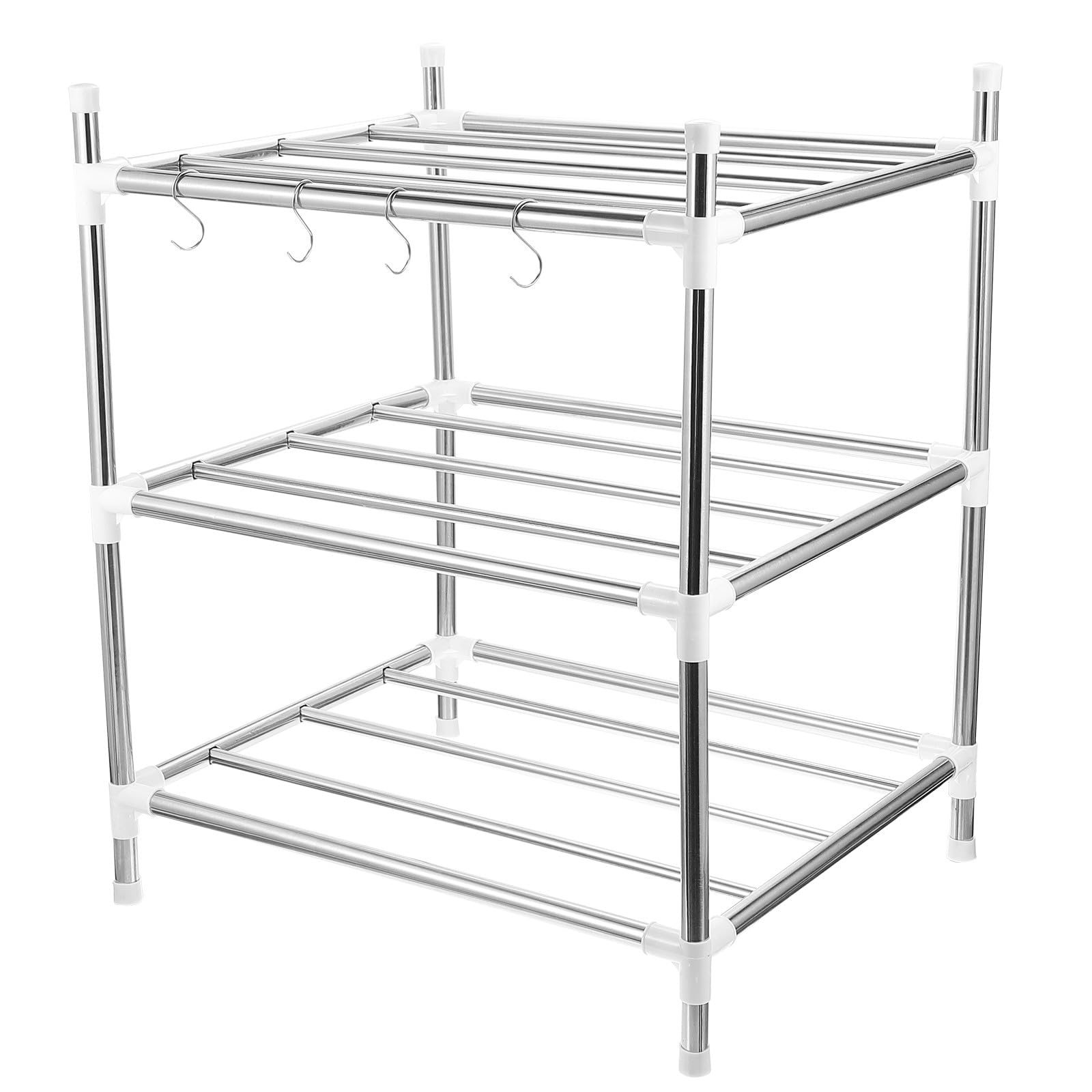 Étagère de rangement cuisine inox argenté à 3 niveaux MAGICLULU