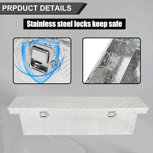 Miniatura 5 de Caja de herramientas chapada en aluminio resistente de 60 pulgadas, caja de herramientas para camioneta, caravana, remolque, caja de herramientas,
