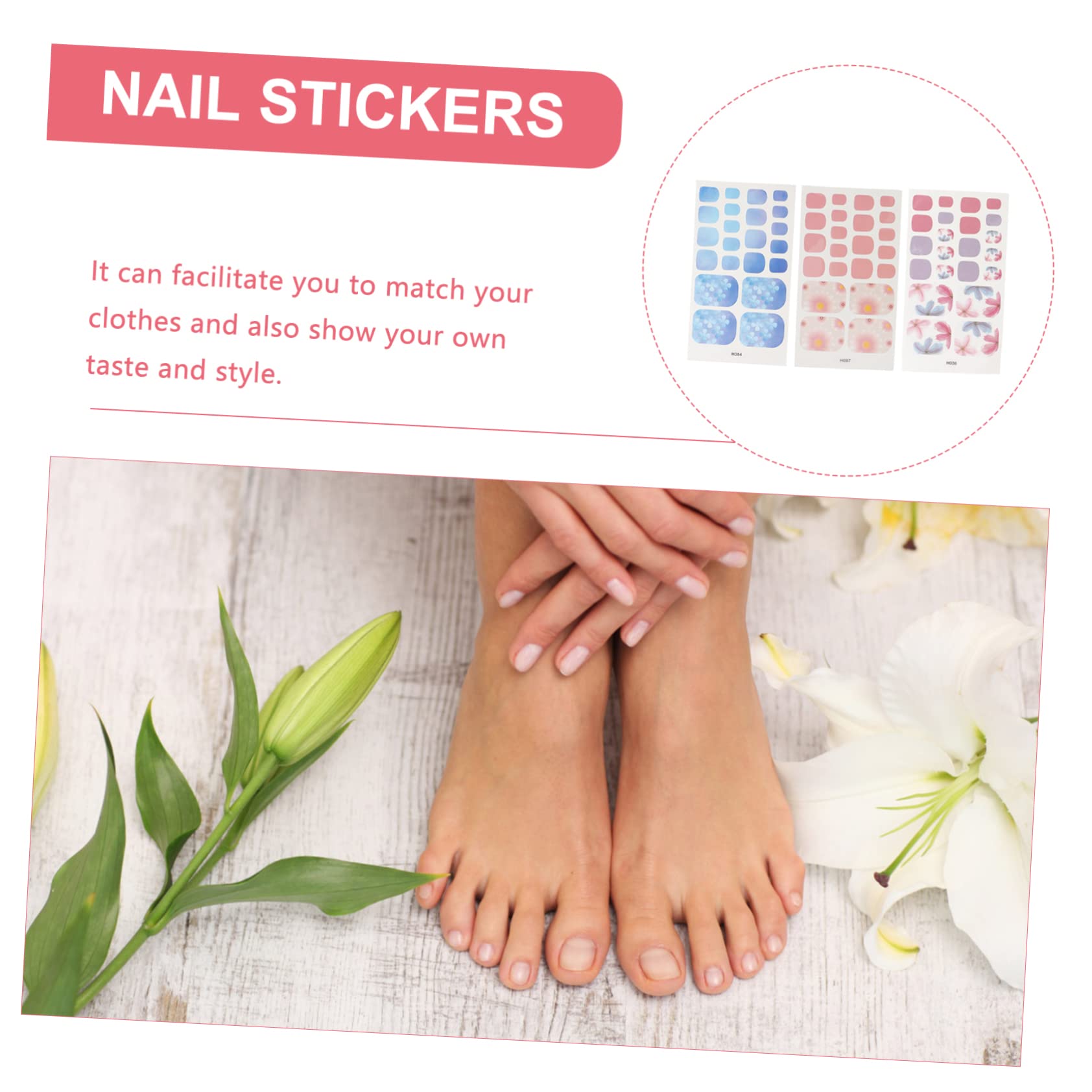 CALLARON 5 Set Adesivi Decorativi Per Unghie Dei Impermeabili Nail Art Per Donne E Ragazze Facili Applicare E Rimuovere Design Unico E Per La Manicure Fogli*5
