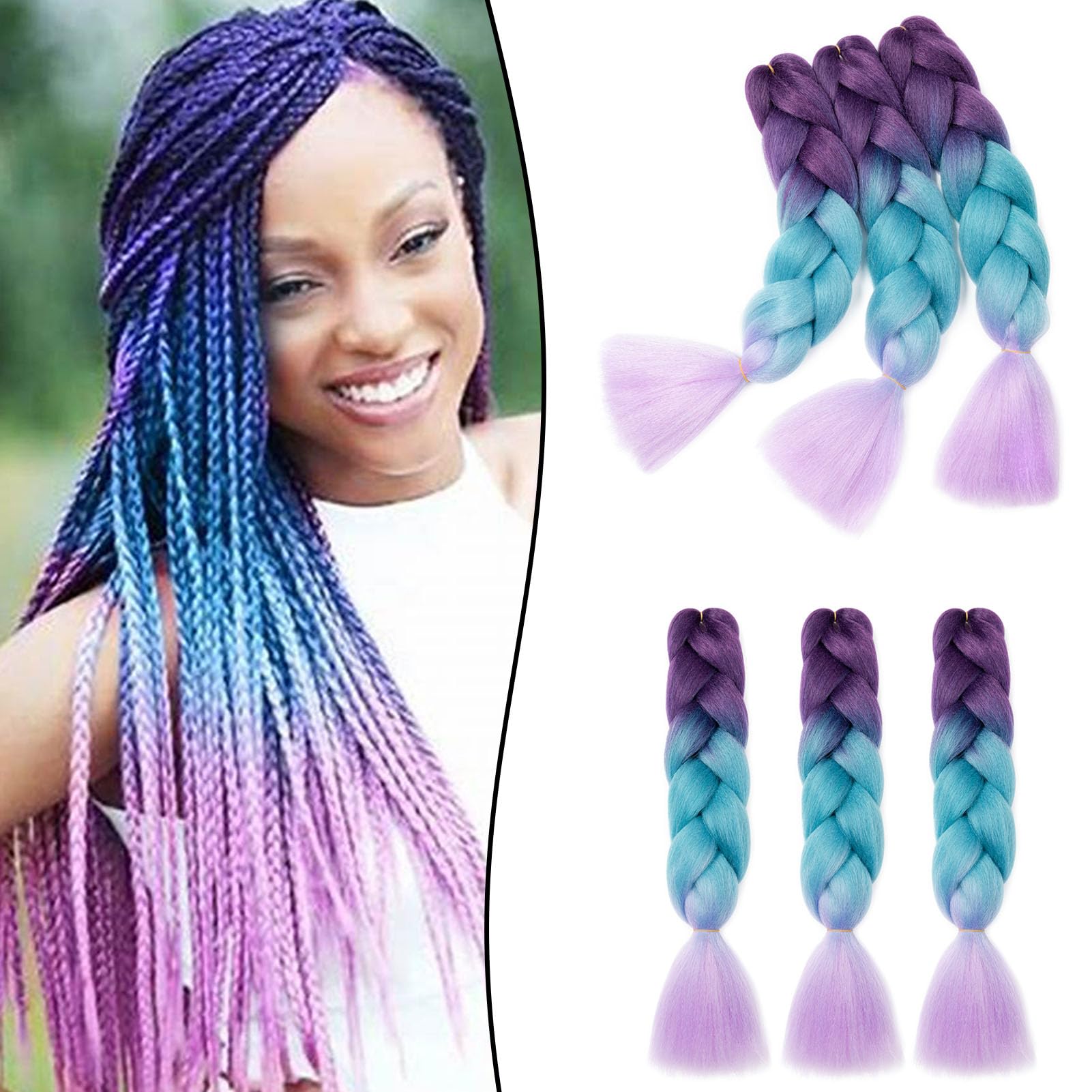 60cm Extensiones de Pelo Trenzas Africanas Castaño Oscuro Extensiones para Trenzas Africanas 1 pcs 100g Kanekalon Pelo para Trenzas Africanas Sintetico Extensiones de Trenzado Cabello Braiding — view 20